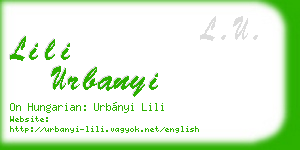lili urbanyi business card