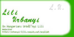 lili urbanyi business card